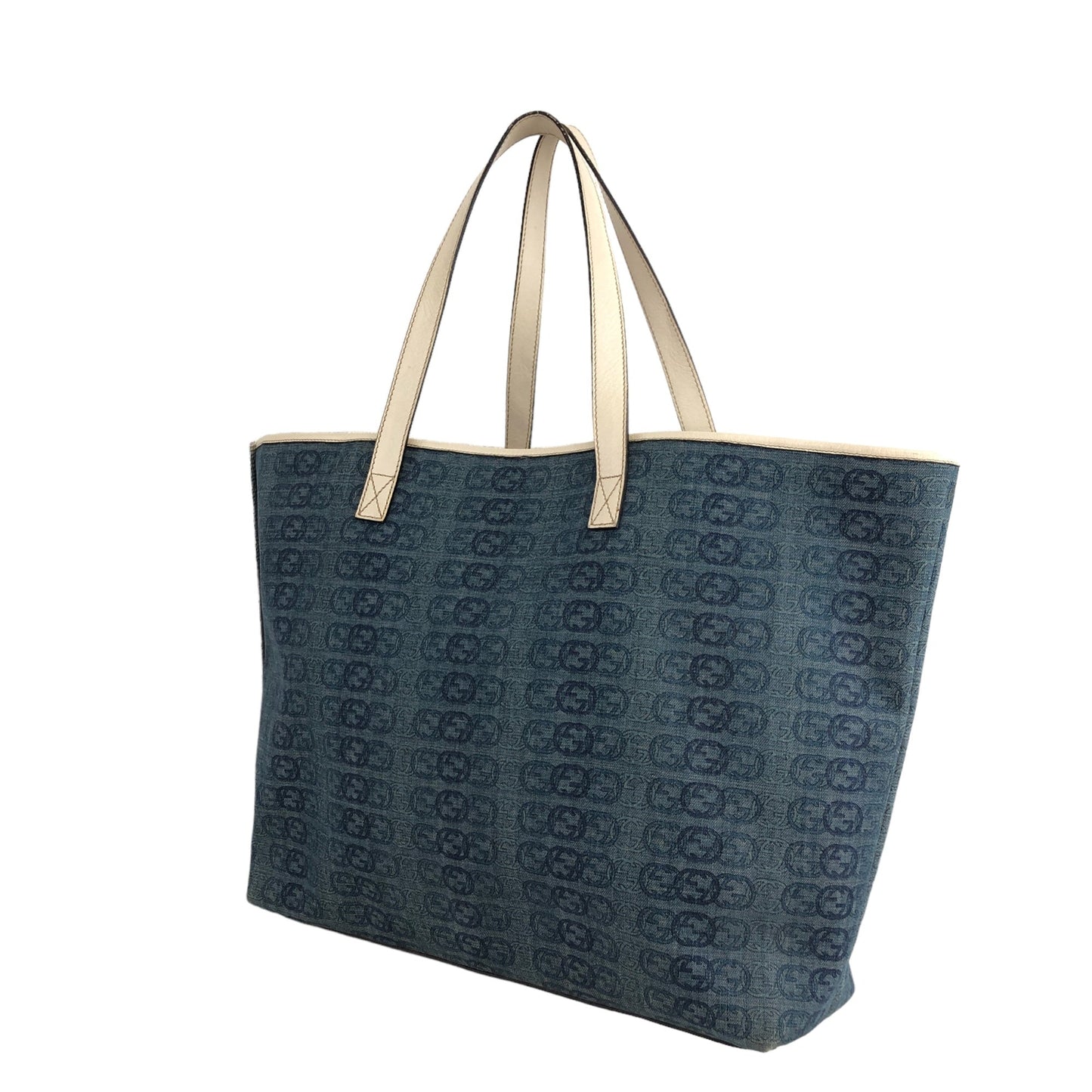 GUCCI Interlocking Pattern Canvas Totebag Indigo Vintage v68pwu