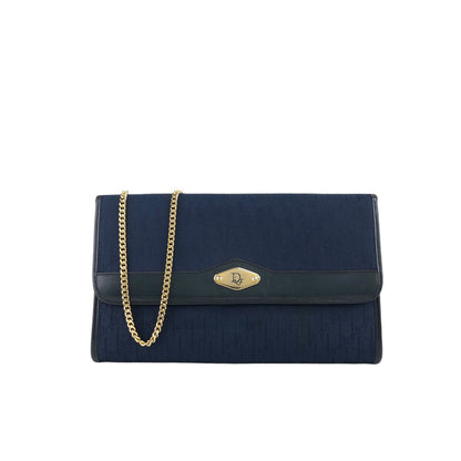 Christian Dior Trotter Chain Shoulder bag Navy Vintage bsad3g