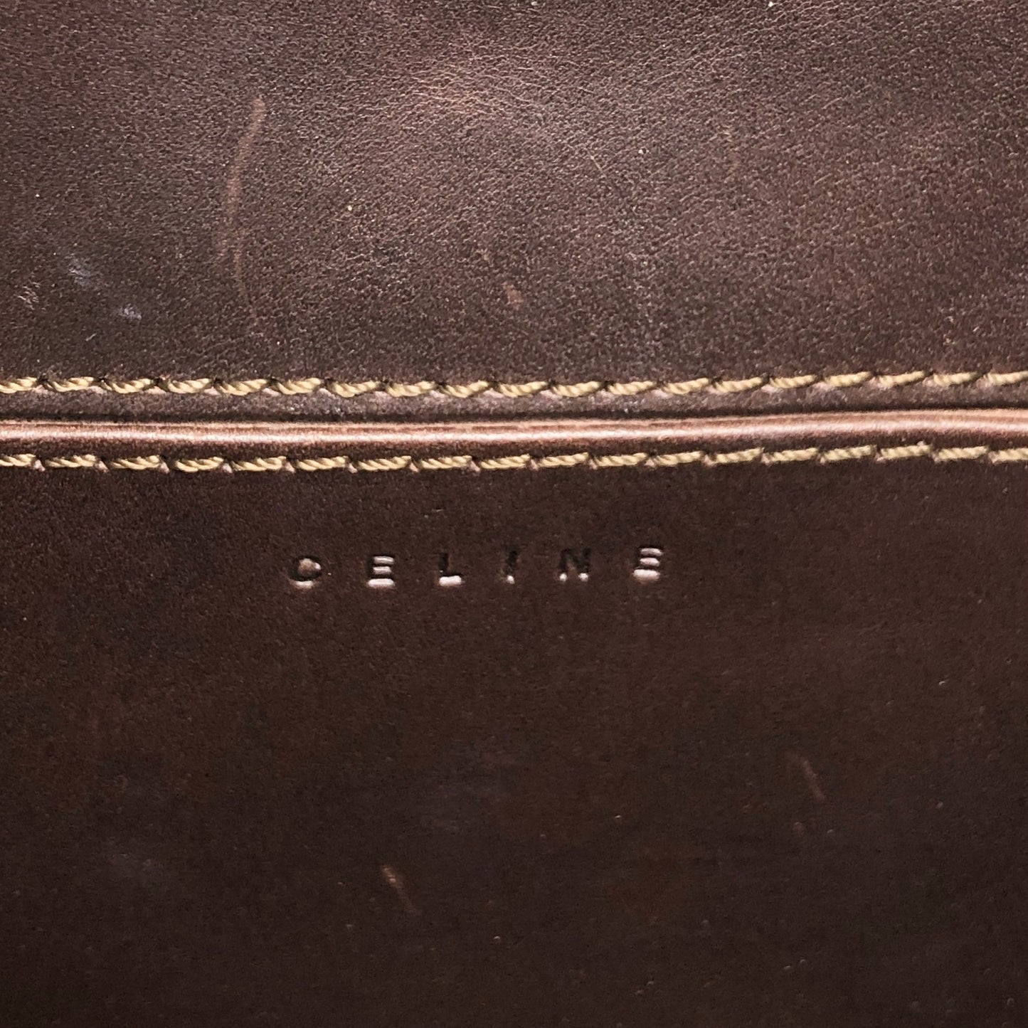 CELINE Turn Lock Small Handbag Brown Vintage 2h8bw4