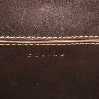 CELINE Turn Lock Small Handbag Brown Vintage 2h8bw4