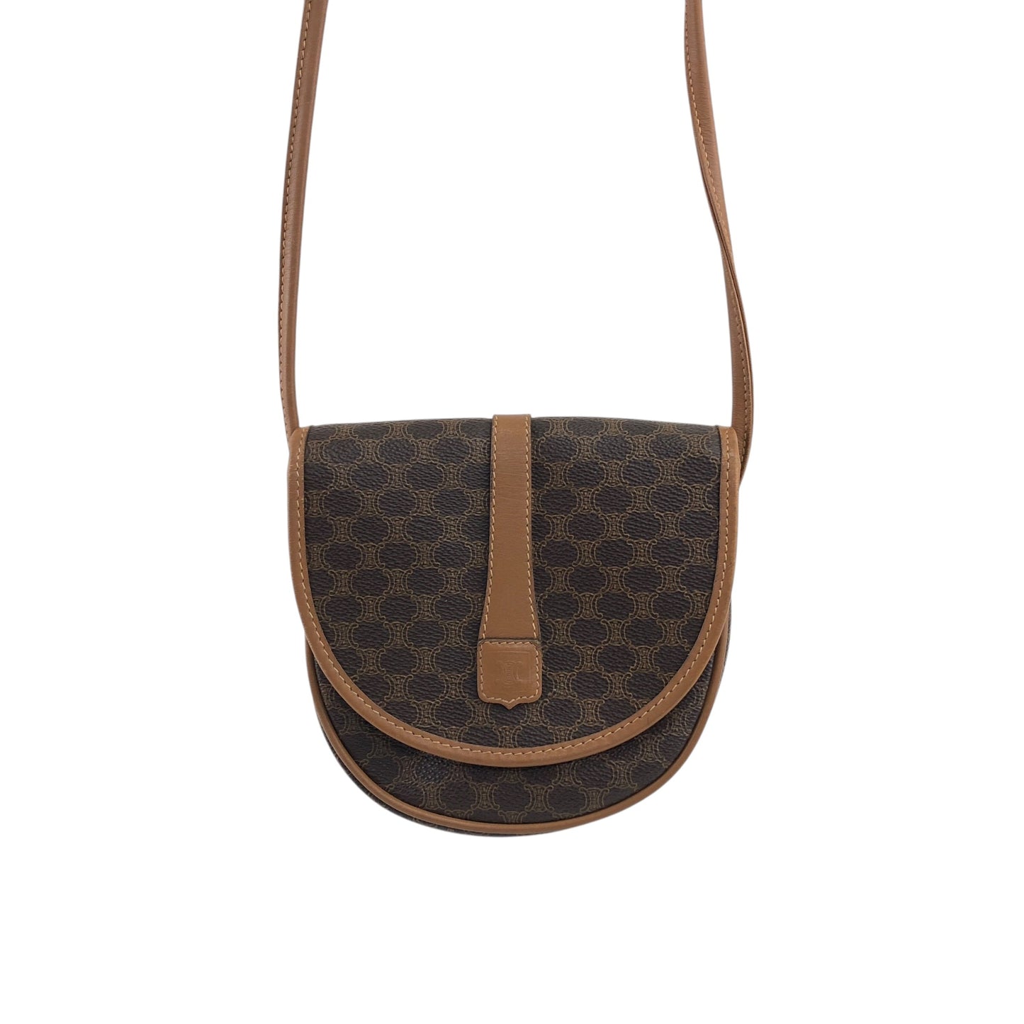 CELINE Macadam Blason Shoulder bag Brown Vintage ixr8dt