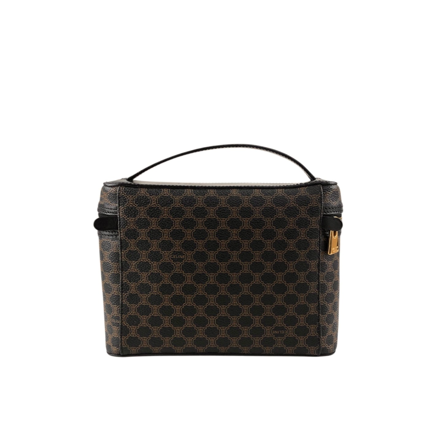 CELINE Macadam Blason Handbag Vanity bag Black Vintage x6aezr