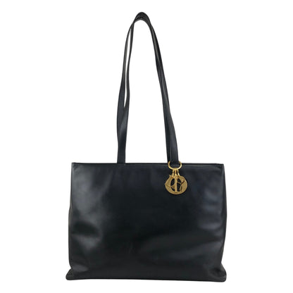 Christian Dior Logo Charm Handbag Totebag Black Vintage jimcsr