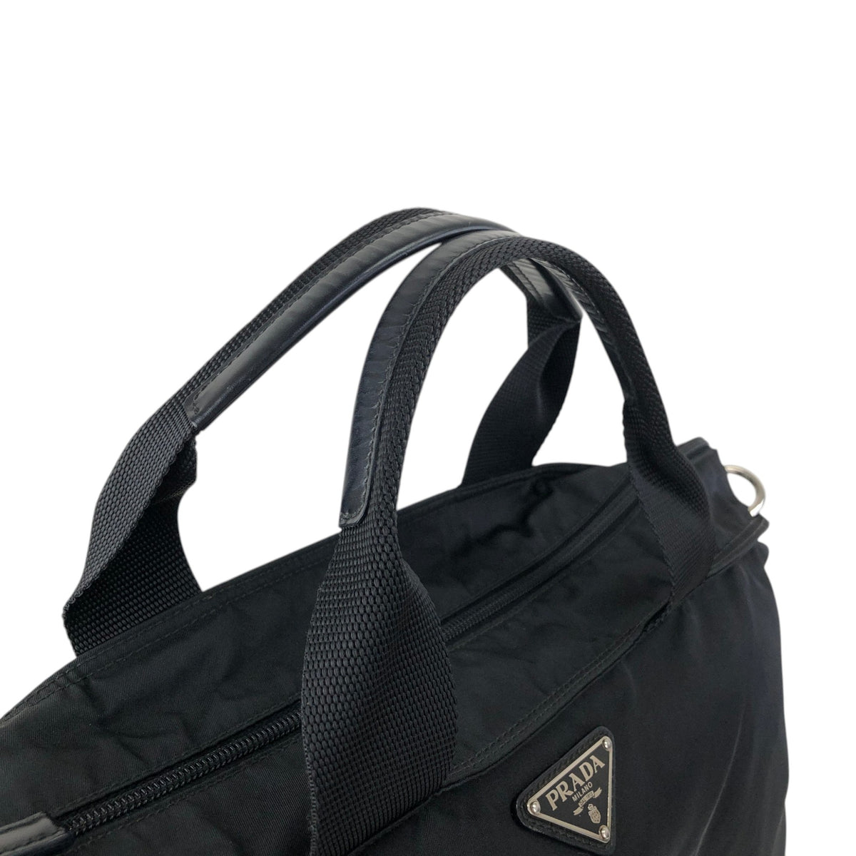 PRADA Tessuto Triangle Logo Two-way Totebag Shoulder bag Black Vintage zdgz8g