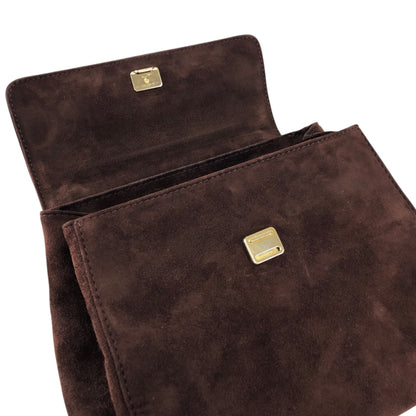 PRADA Logo Handbag Brown Vintage 8st8tj