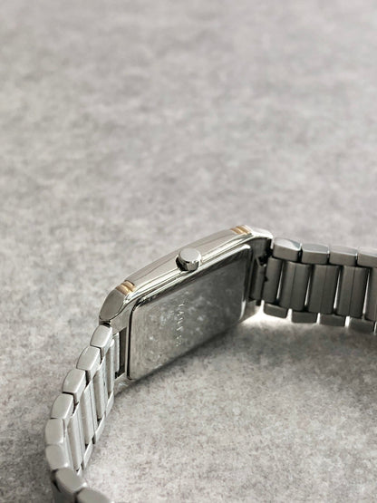 Yves Saint Laurent YSL Logo Quartz Watch Silver×Gold 5421-H04732Y Vintage ipgkvu