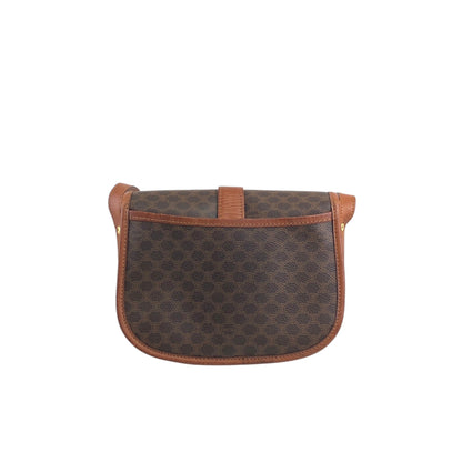 CELINE Macadam Front Buckle Shoulder bag Brown Vintage c7tgex