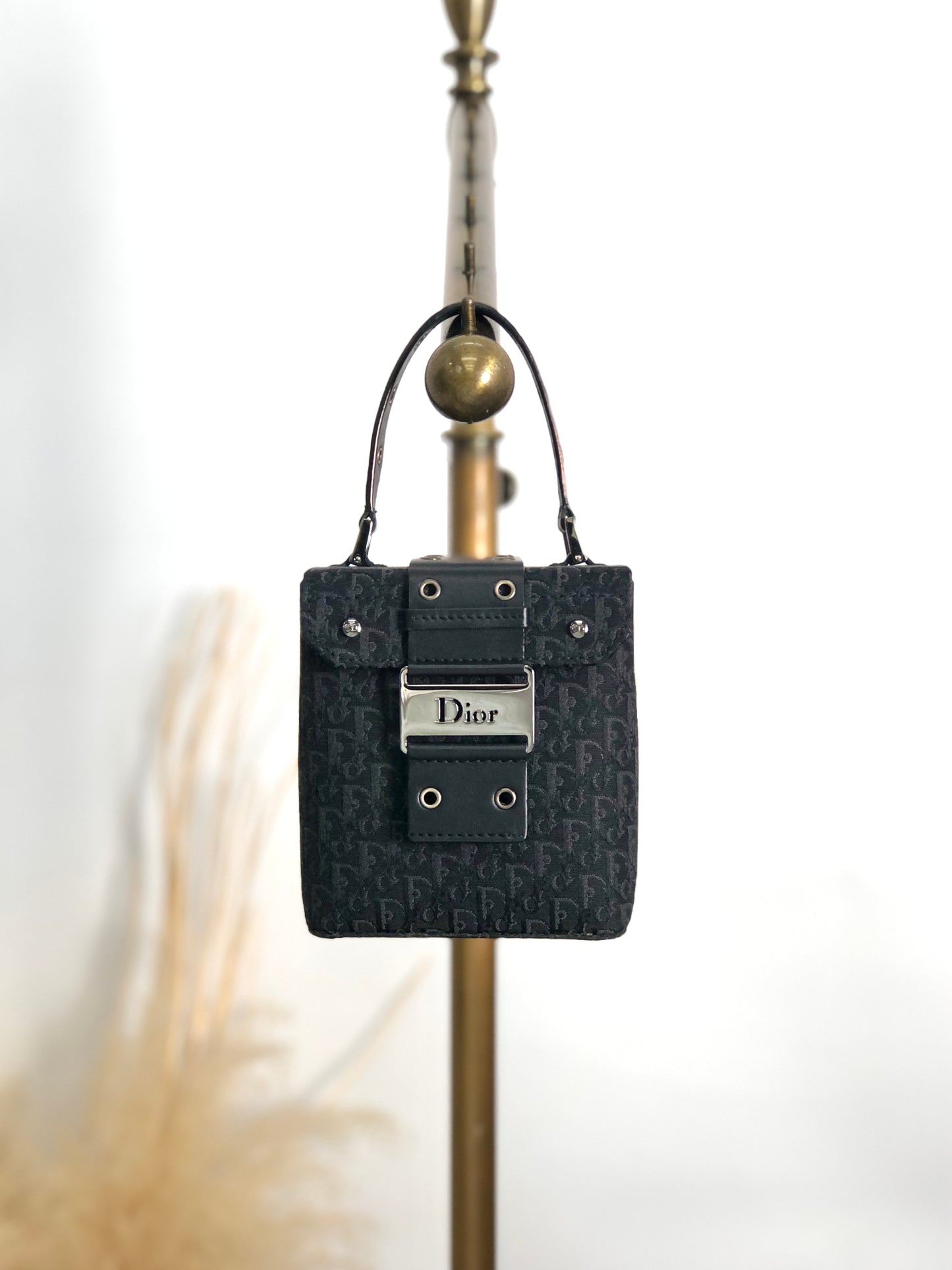 Christian Dior Street Chic Small Handbag Vanity bag Black Vintage 525v32