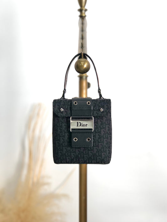 Christian Dior Street Chic Small Handbag Vanity bag Black Vintage 525v32