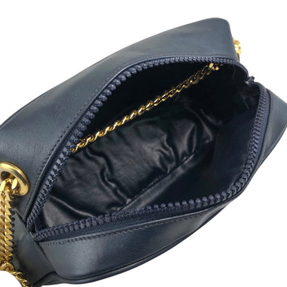 CELINE Triomphe Chain Shoulder bag Navy Vintage h4r6w8