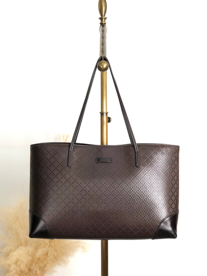 GUCCI Logo Totebag Brown Vintage sjc4yu