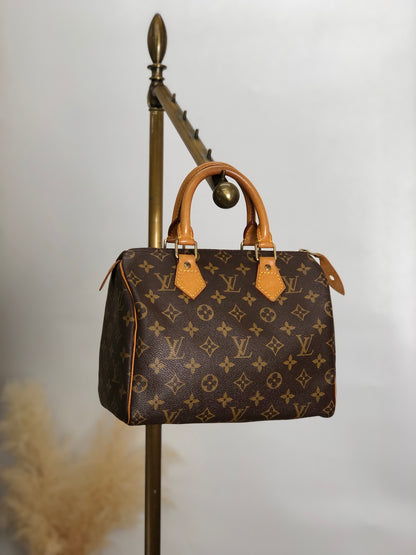 LOUIS VUITTON Monogram Handbag Boston bag Brown M41528 Vintage ausxgj