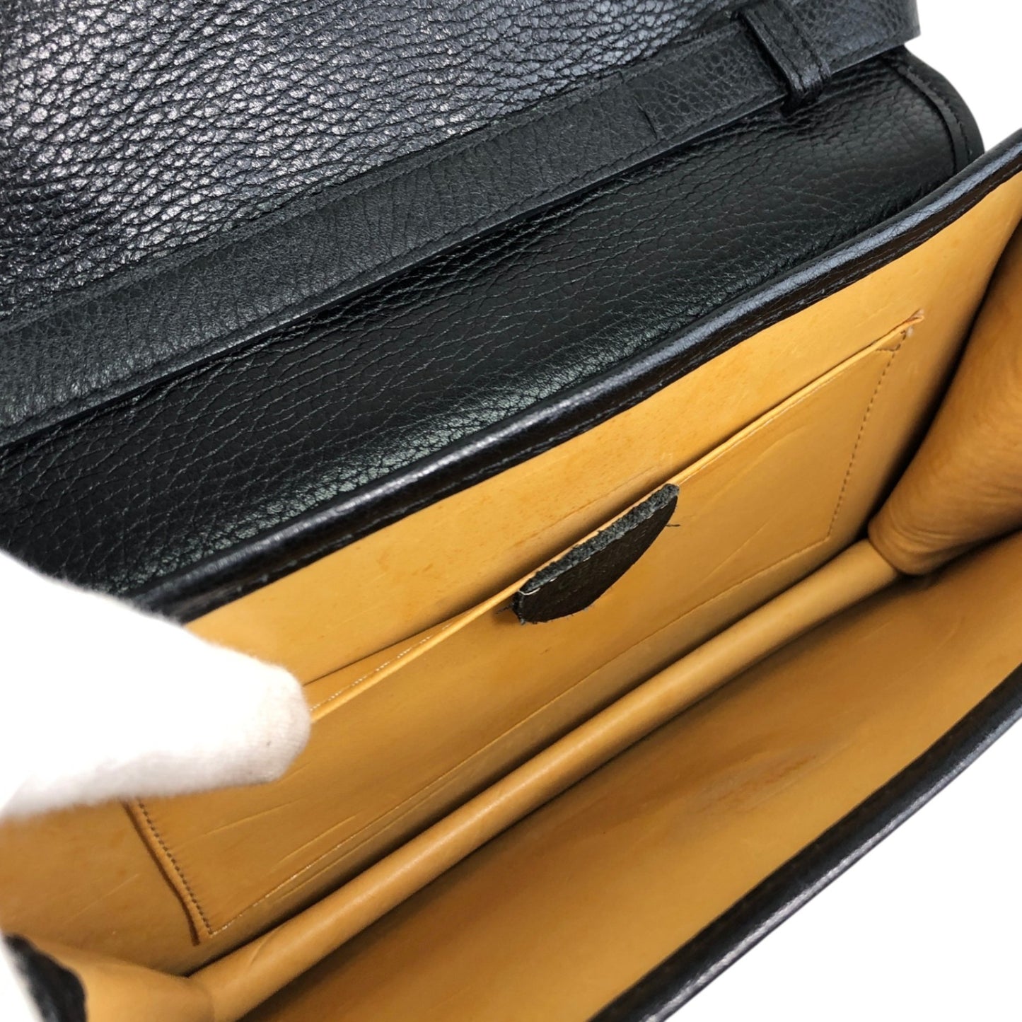 CELINE Gancini Shoulder bag Black Vintage 2tmayw