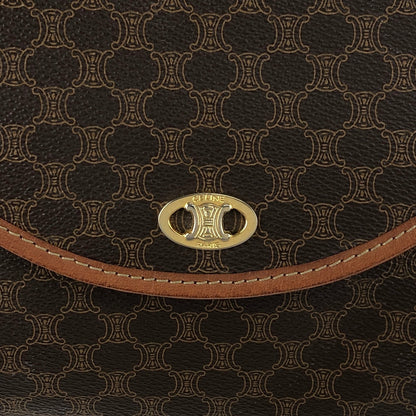 CELINE Macadam Blason Shoulder bag Brown Vintage a4uyd7