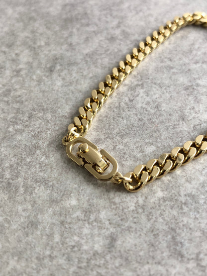 Christian Dior CD Logo Rhinestone Bracelet Gold Vintage z765k8