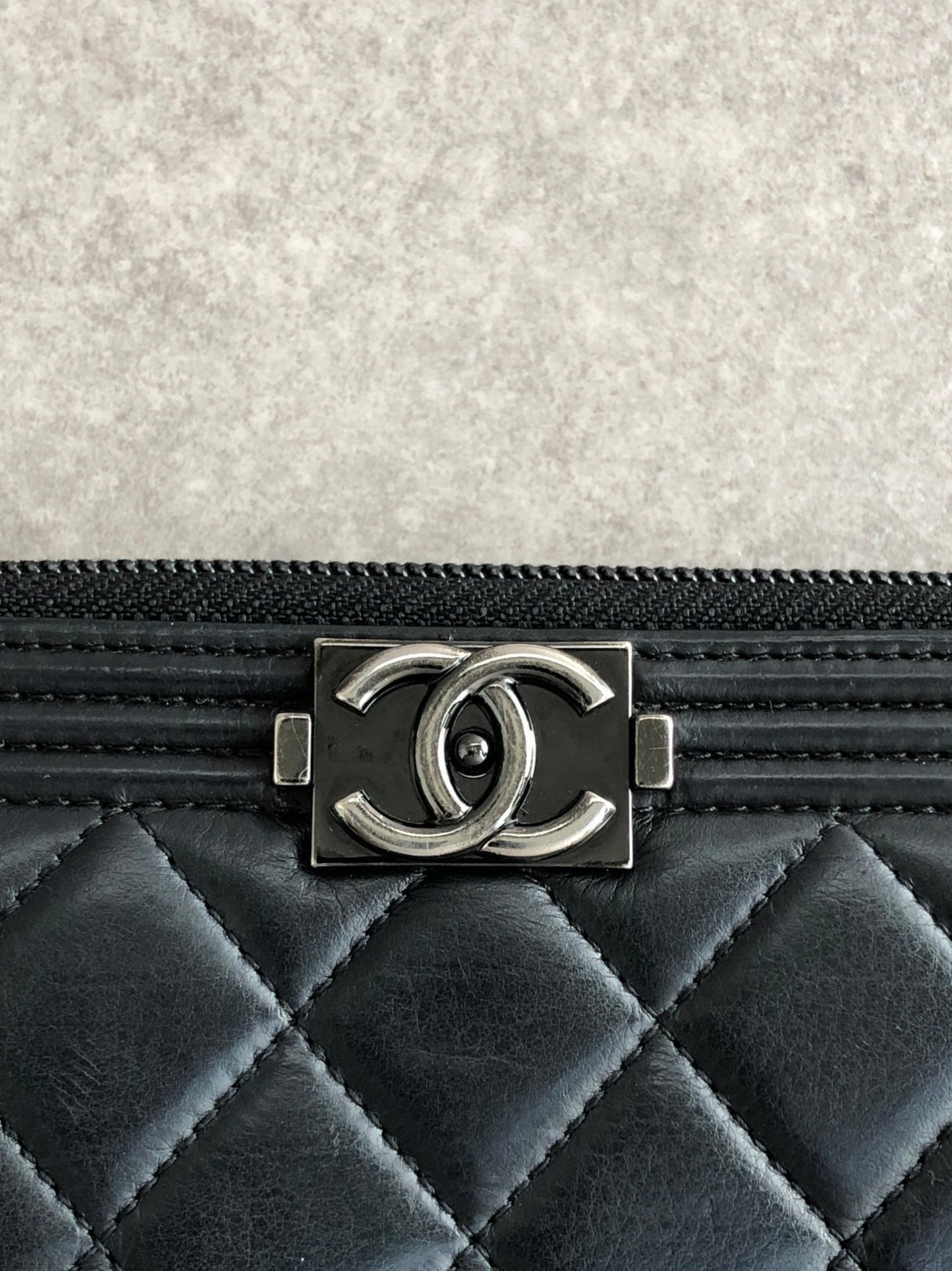 CHANEL Coco Mark Long Wallet Black Vintage 7y7jzs