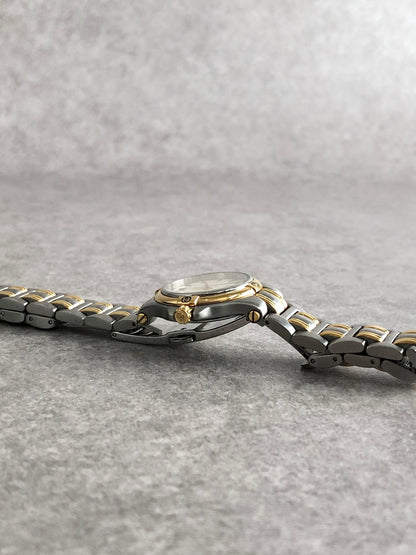 GUCCI Logo Quartz Watch Gold×Silver 9040L Vintage 7jggkd