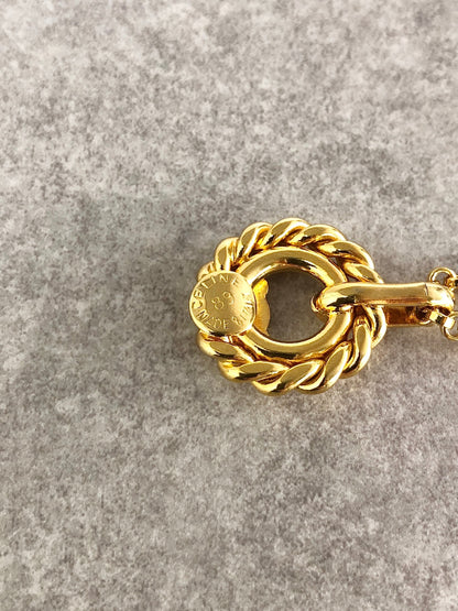 CELINE Blason Necklace Gold Vintage k3vahe
