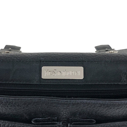 Yves Saint Laurent Logo Buckle Shoulder bag Black Vintage geb2iw