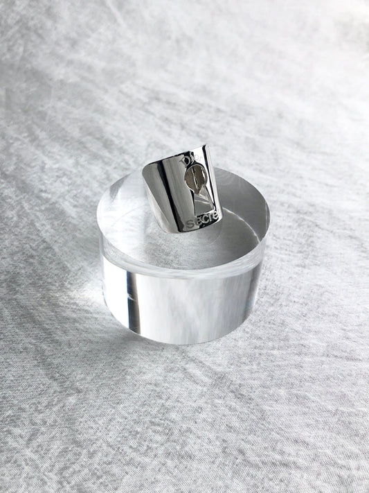 Christian Dior Ring Silver Vintage rn3y82