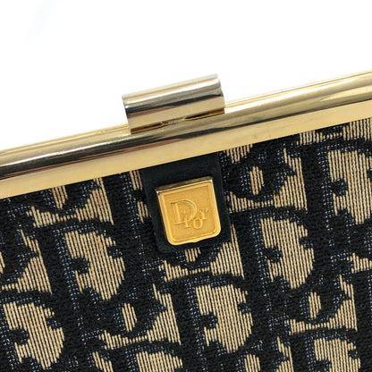 Christian Dior Trotter Logo Metal Clasp Jacquard Clutch bag Navy Vintage u6yt88