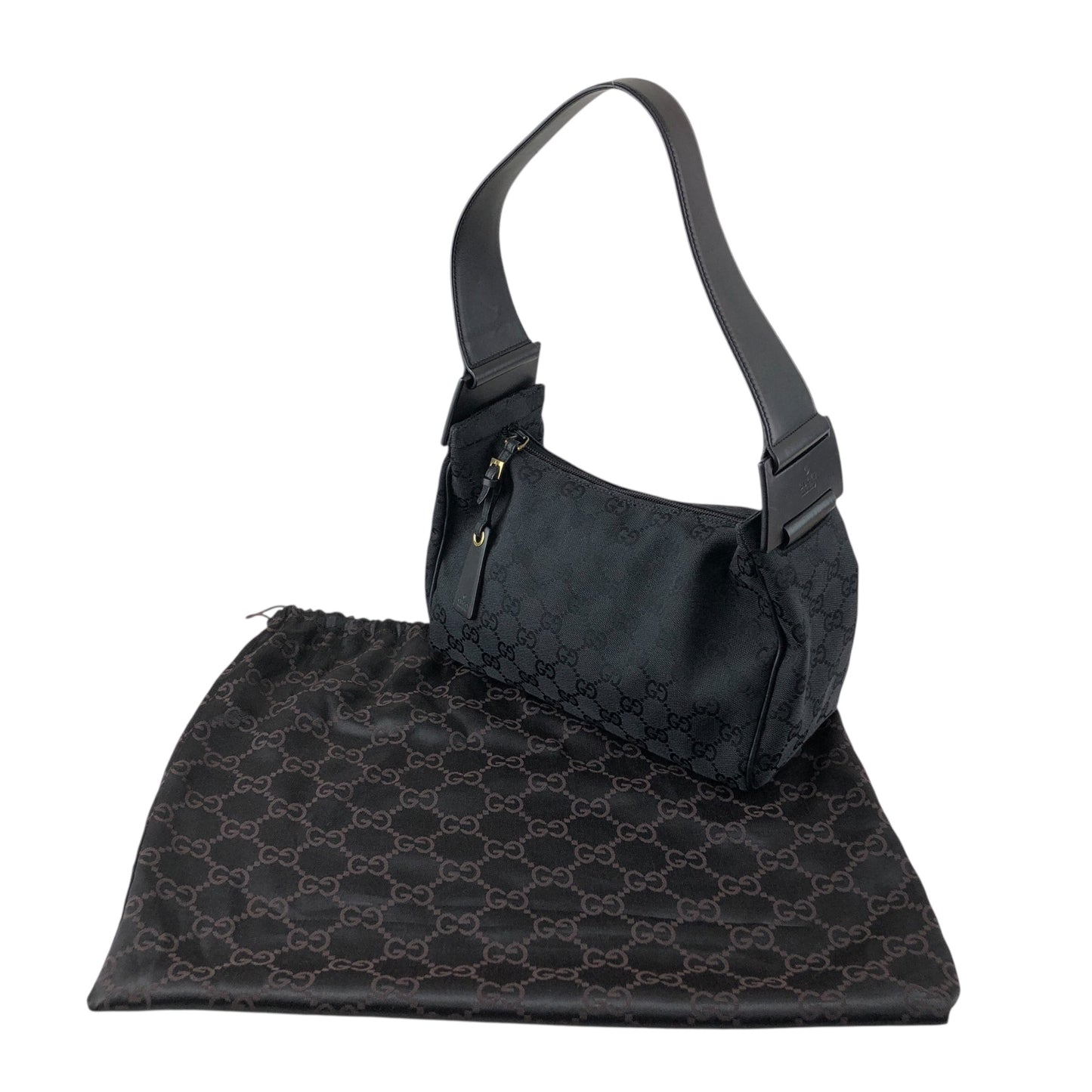 GUCCI GG Canvas Shoulder bag Black Vintage xi6jhz