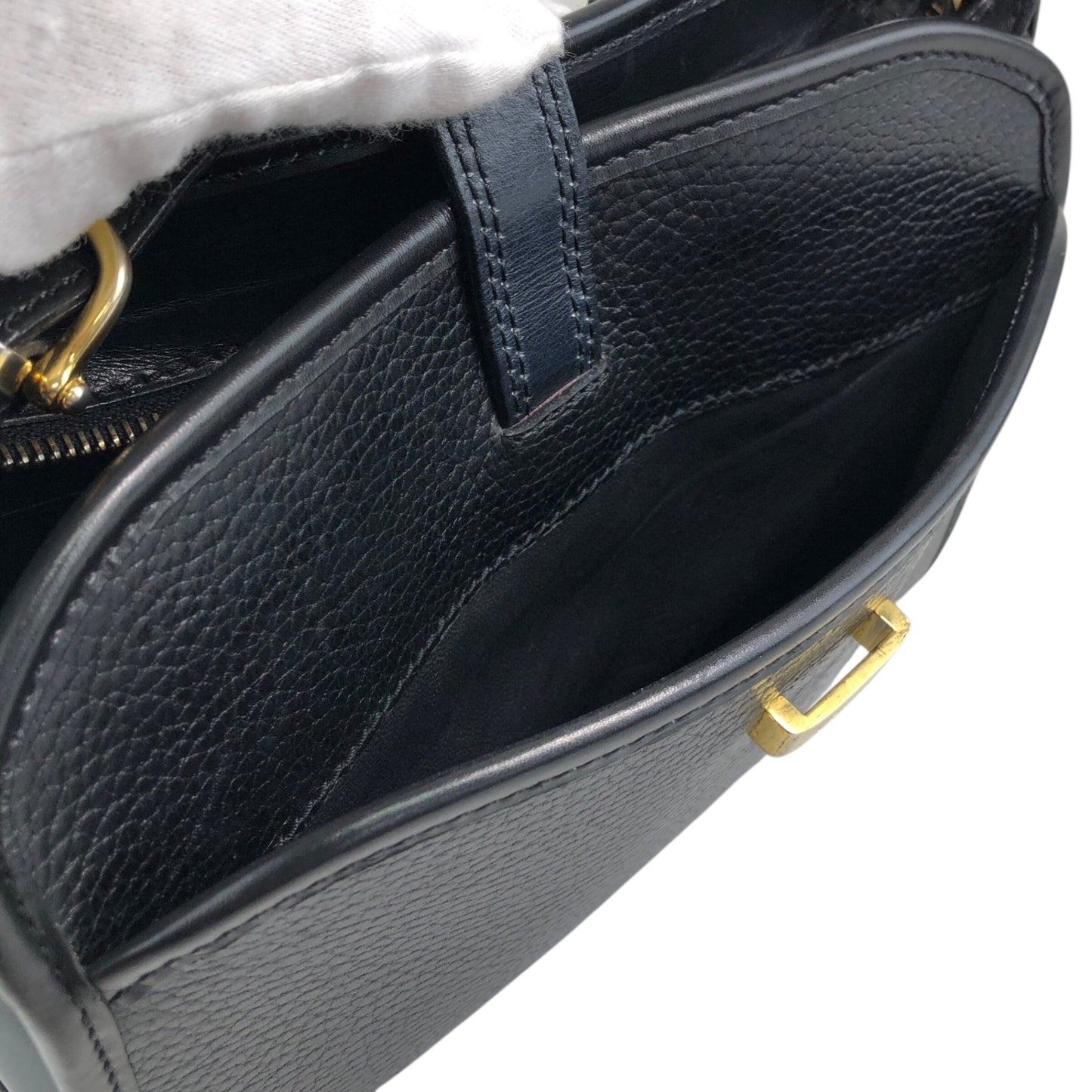 CELINE Logo Crossbody Shoulder bag Black Vintage ux8giy