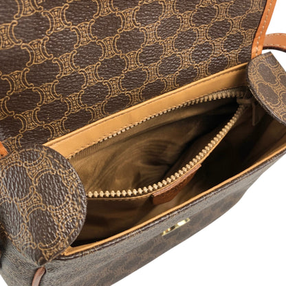 CELINE Macadam Horse Bit Shoulder bag Brown Vintage ffjd2x