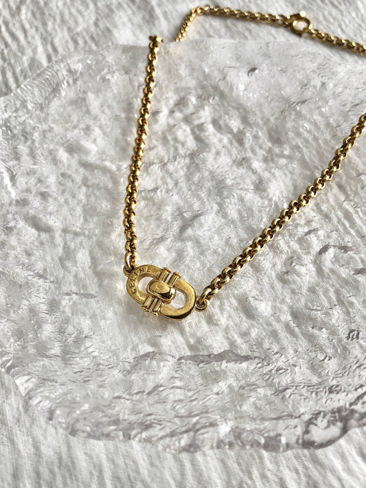 CELINE Horse Bit Necklace Gold Vintage mnzuz4