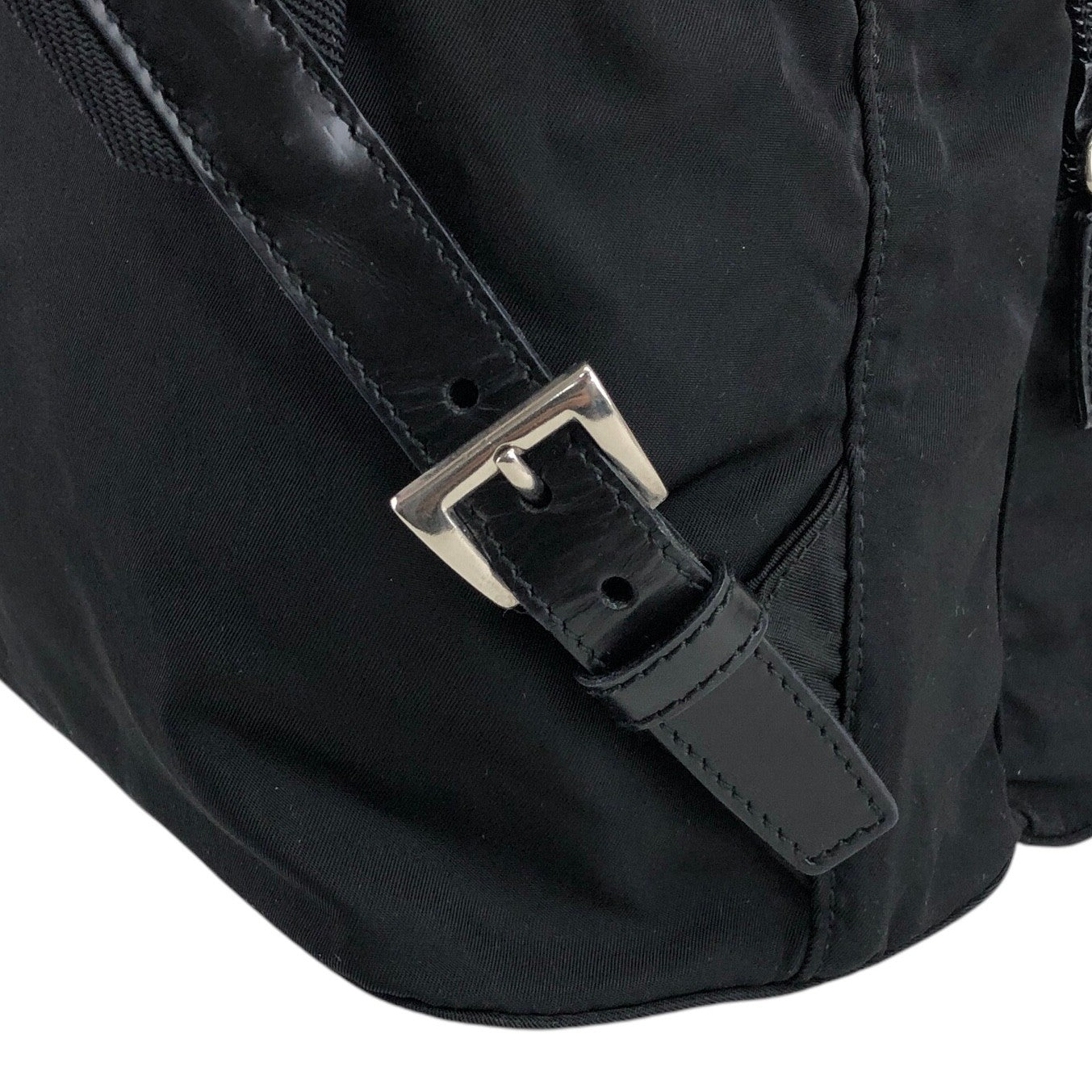 PRADA Triangle Logo Double Pocket Backpack Black Vintage u4u7vk