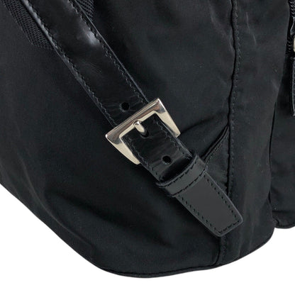 PRADA Triangle Logo Double Pocket Backpack Black Vintage u4u7vk
