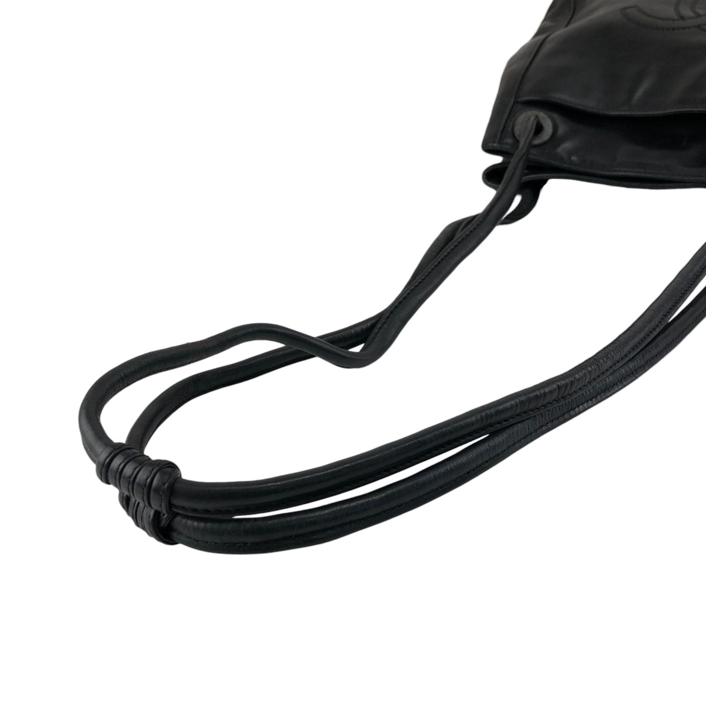 CHANEL Coco Mark Tassel Shoulder bag Black Vintage 5swwjx