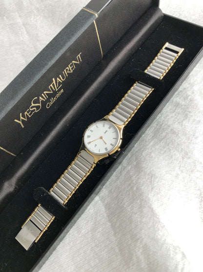 Yves Saint Laurent YSL Logo Quartz Watch 5920-H15441 Vintage 64v38n