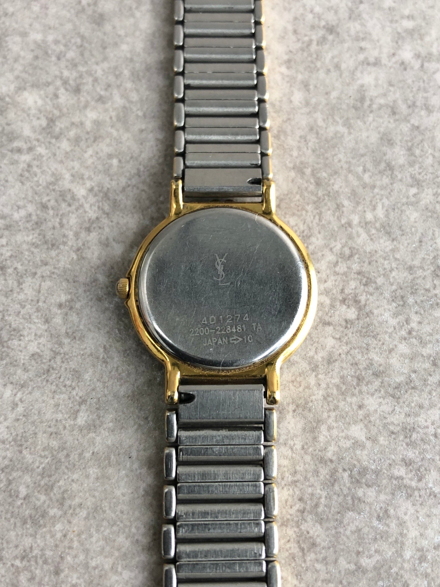 Yves Saint Laurent YSL Logo Watch Gold×Silver Vintage rurspi