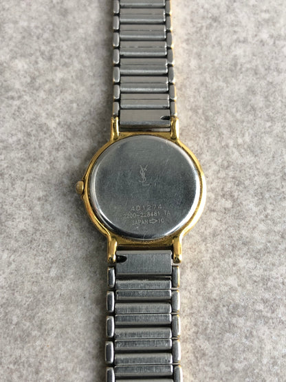 Yves Saint Laurent YSL Logo Watch Gold×Silver Vintage rurspi