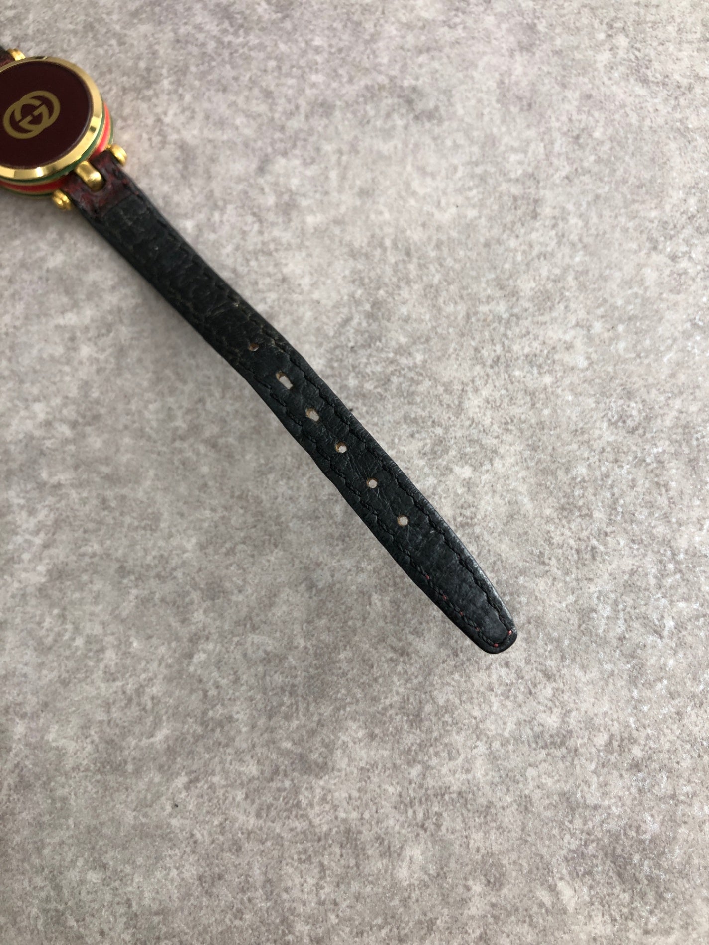 GUCCI Logo Watch Brown Vintage xpg7th