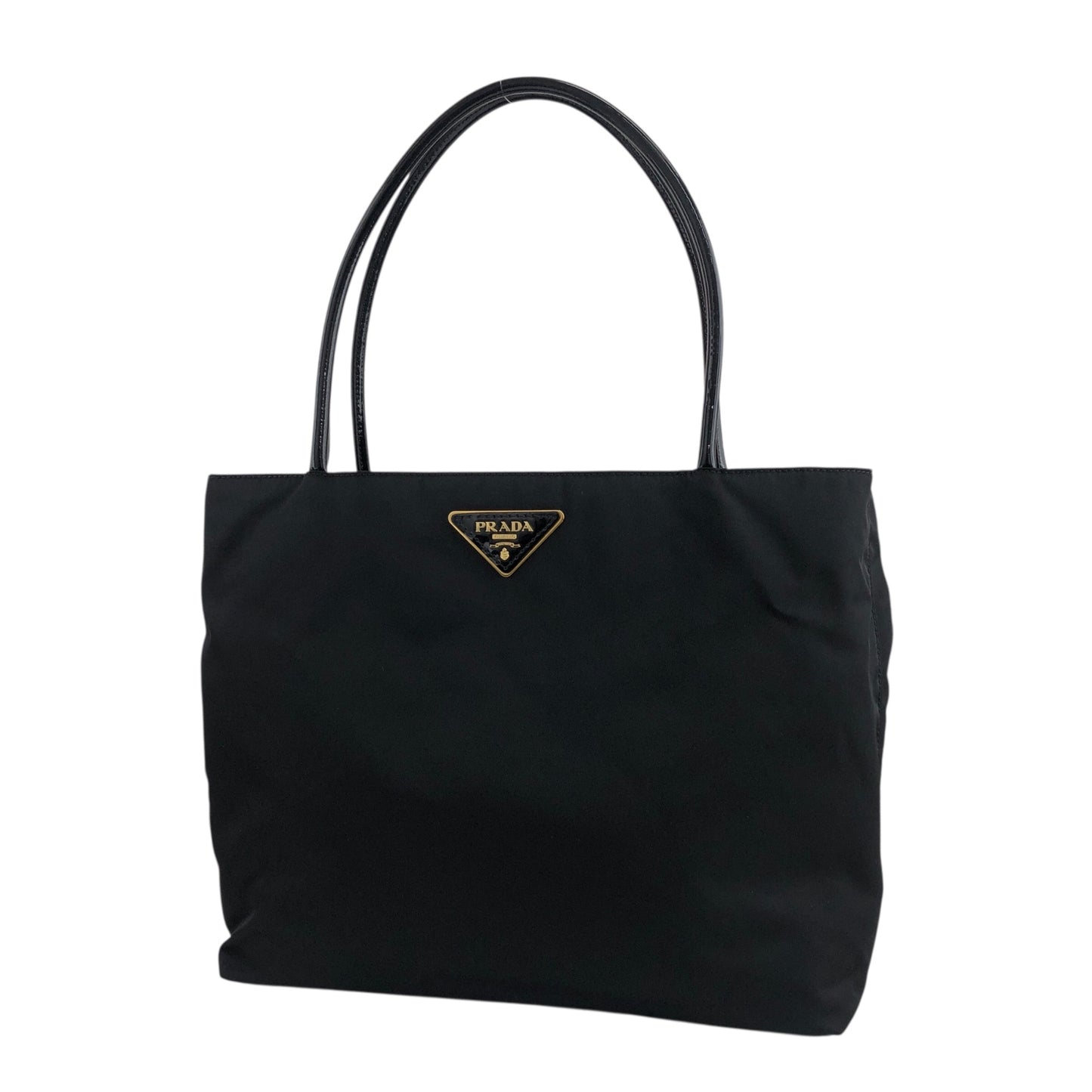 PRADA Tessuto Logo Handbag Black Vintage cmchvi