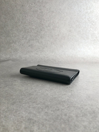CHANEL Coco Mark Trifold Wallet Black Vintage xntxxj