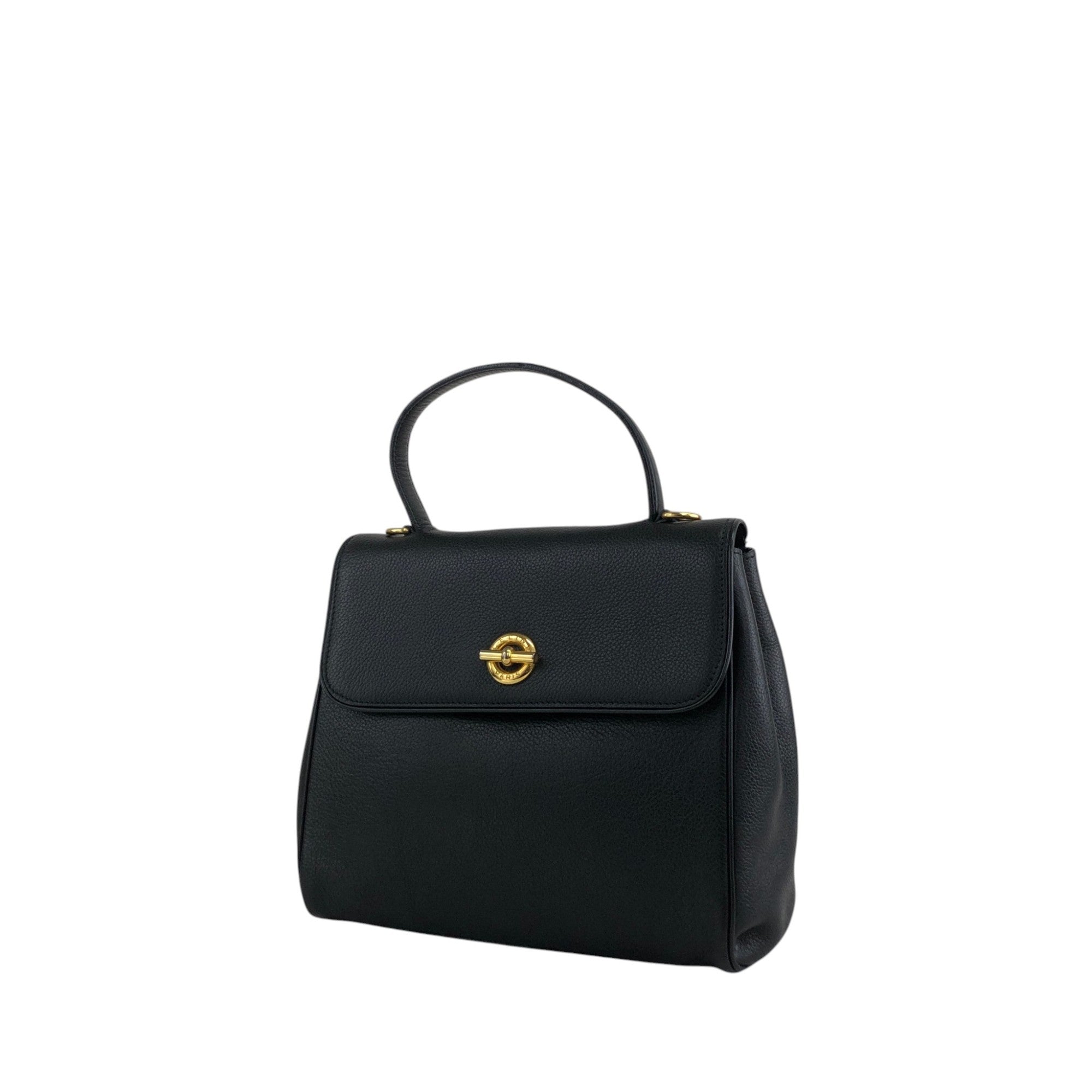 CELINE Toggle Clasp Two-way Handbag Shoulder bag Black Vintage