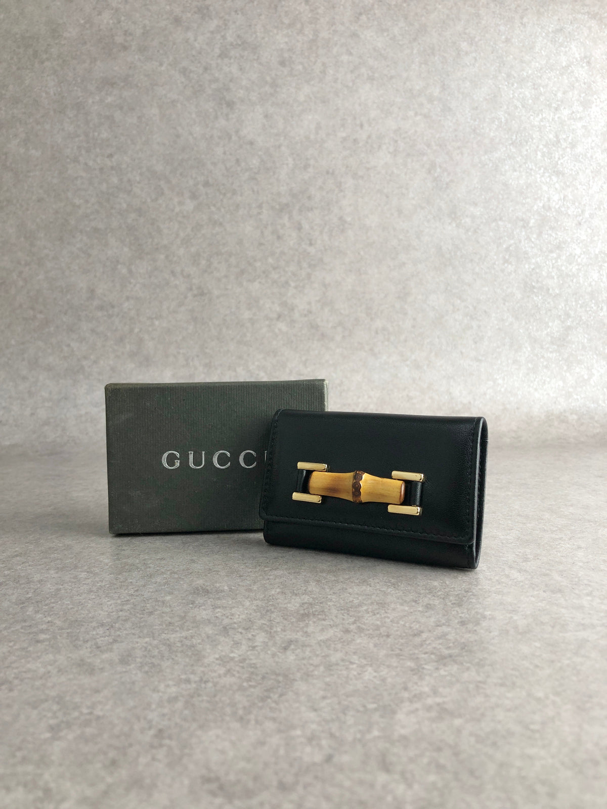 GUCCI Bamboo Key Case Black Vintage m4vr3k