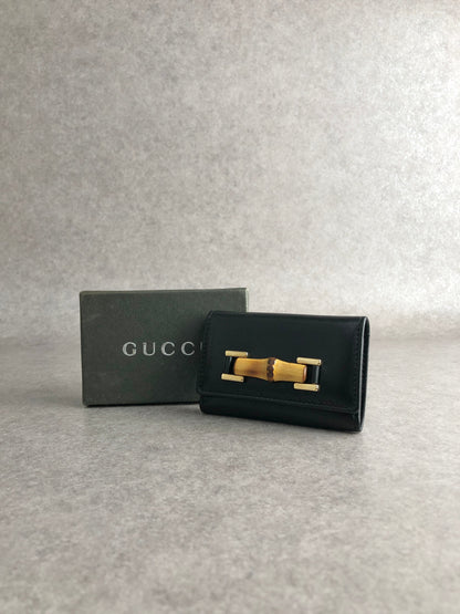 GUCCI Bamboo Key Case Black Vintage m4vr3k