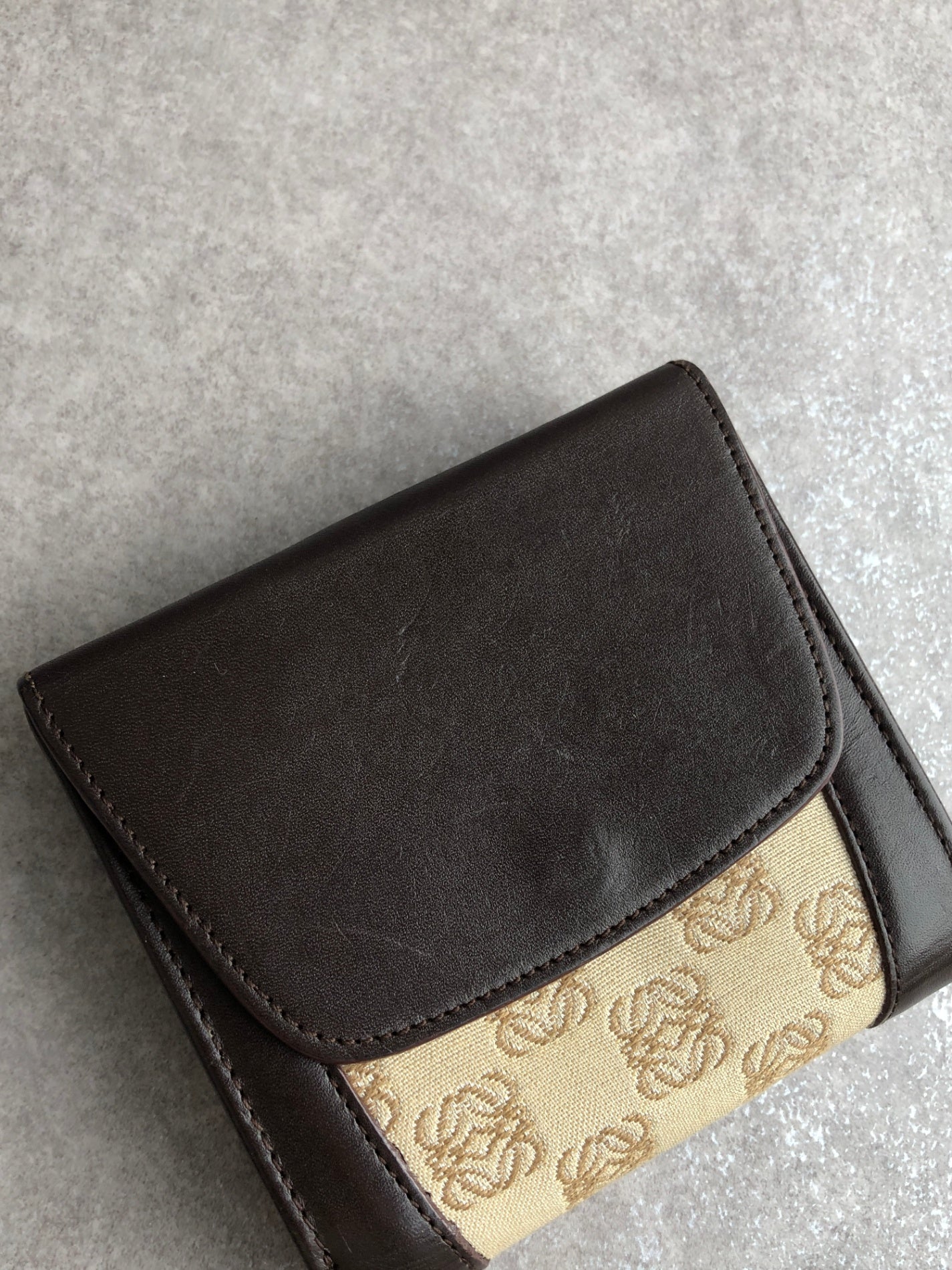 LOEWE Anagram Folded Wallet Beige Vintage etbwwx