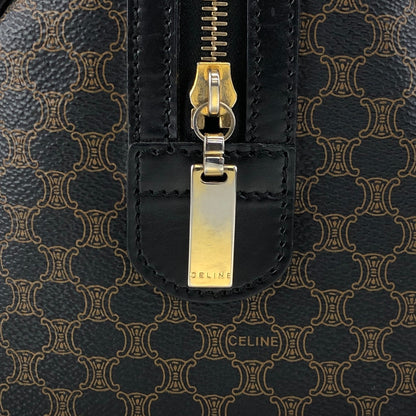 CELINE Macadam Two-way Small Boston bag Shoulder bag Black Vintage 5umhds