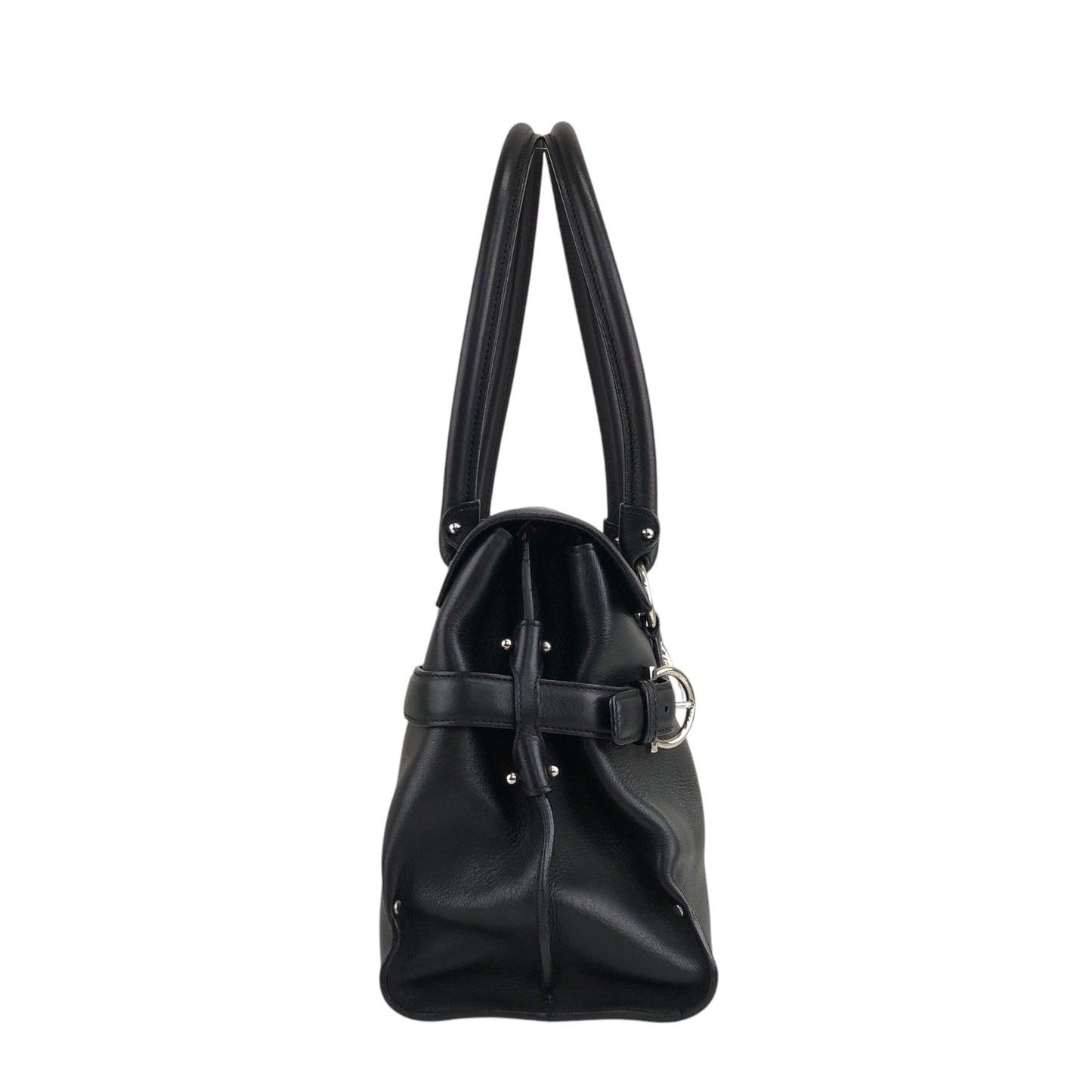 Salvatore Ferragamo Gancini Handbag Black Vintage b236p8