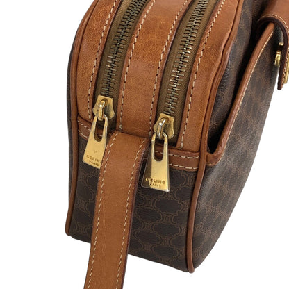 CELINE Macadam Gancini Shoulder bag Brown Vintage 7y7av5