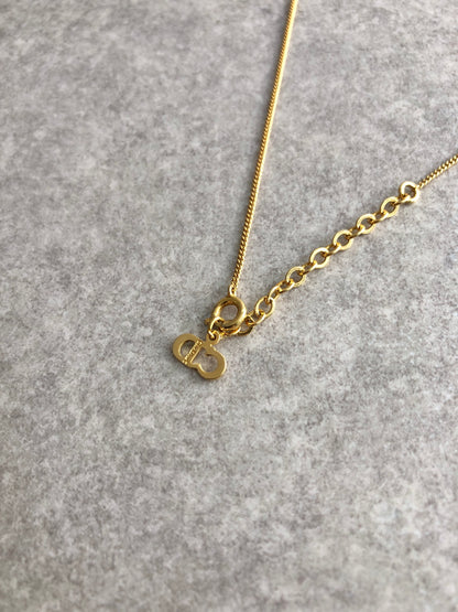 Christian Dior Logo Motif Necklace Gold Vintage 6wci36