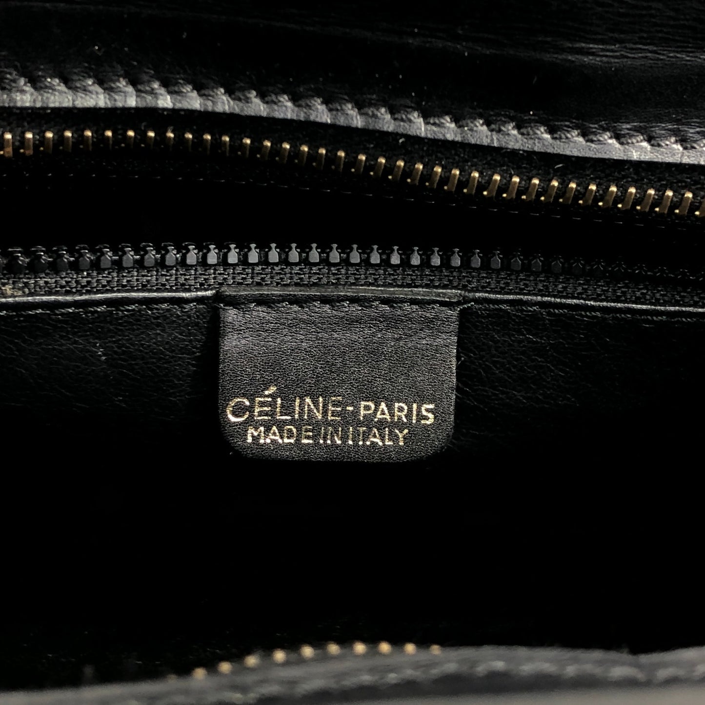 CELINE Logo Crossbody Shoulder bag Black Vintage ux8giy