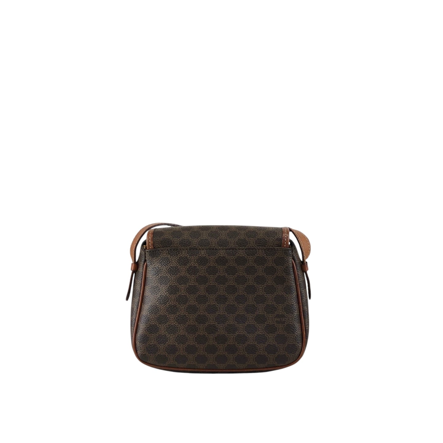 CELINE Macadam Blason Tassel Shoulder bag Brown Vintage zfbk3f