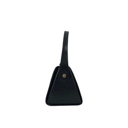 FENDI Logo Embossed Handbag Black Vintage yyxgsd