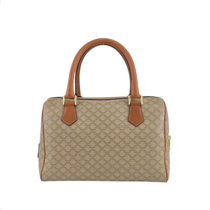 CELINE Macadam Blason Handbag Boston bag Beige Vintage t7x7kn